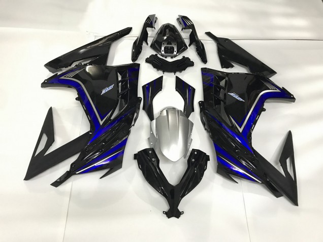 Gloss Black and Blue 2013-2018 Kawasaki Ninja 300 Motorcycle Fairing