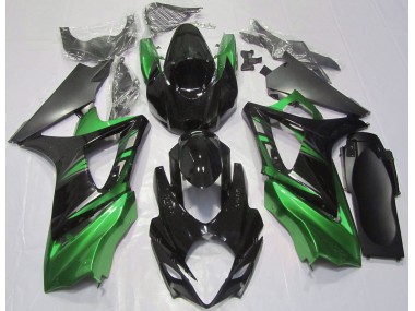 Gloss Black and Green 2007-2008 Suzuki GSXR 1000 Motorcycle Fairing