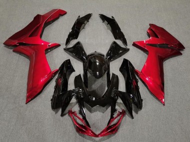 Gloss Black and Lava Red 2011-2024 Suzuki GSXR 600-750 Motorcycle Fairing