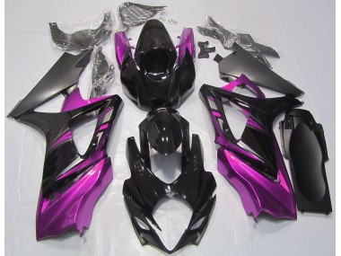 Gloss Black and Pink 2007-2008 Suzuki GSXR 1000 Motorcycle Fairing