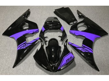 Gloss Black and Purple 2003-2004 Yamaha R6 Motorcycle Fairing