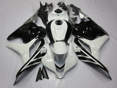 Gloss Black and White 2009-2012 Honda CBR600RR Motorcycle Fairing