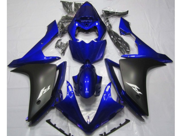 Gloss Blue and Black 2007-2008 Yamaha R1 Motorcycle Fairing