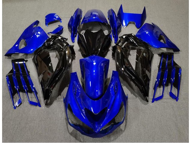 Gloss Blue and Black 2012-2021 Kawasaki ZX14R Motorcycle Fairing