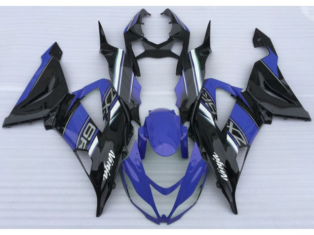 Gloss Blue and Black 2013-2018 Kawasaki ZX6R Motorcycle Fairing