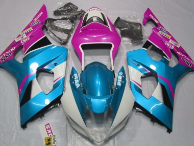 Gloss Blue and Pink 2003-2004 Suzuki GSXR 1000 Motorcycle Fairing