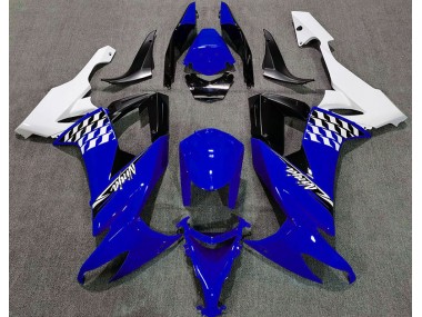 Gloss Blue and White 2008-2010 Kawasaki ZX10R Motorcycle Fairing