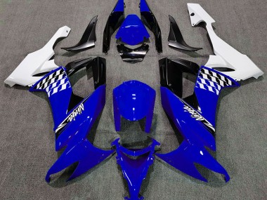 Gloss Blue and White 2008-2010 Kawasaki ZX10R Motorcycle Fairing