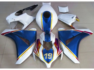 Gloss Blue and White 2008-2011 Honda CBR1000RR Motorcycle Fairing