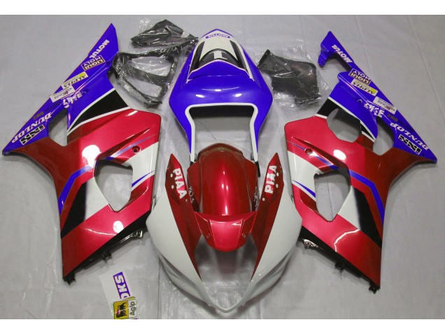 Gloss Candy Red and Blue 2003-2004 Suzuki GSXR 1000 Motorcycle Fairing