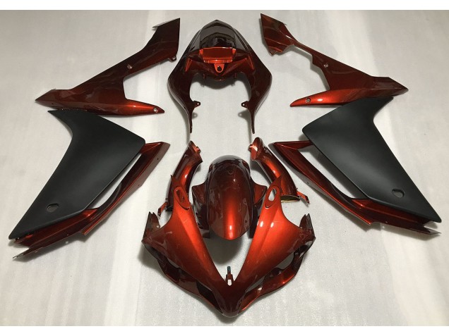 Gloss Dark Orange & Black 2007-2008 Yamaha R1 Motorcycle Fairing