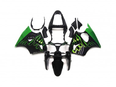 Gloss Green Flame Plain 2000-2002 Kawasaki ZX6R Motorcycle Fairing