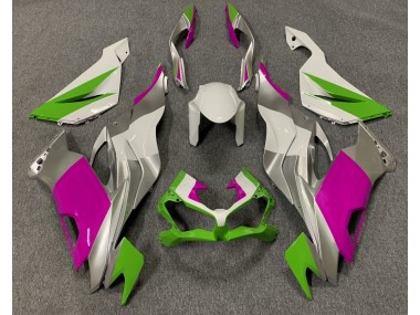 Gloss Green Pink and Silver 2019-2023 Kawasaki ZX6R Motorcycle Fairing