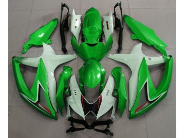 Gloss Green & White 2008-2010 Suzuki GSXR 600-750 Motorcycle Fairing