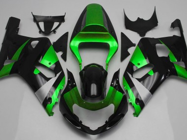 Gloss Green and Black 2001-2003 Suzuki GSXR 600-750 Motorcycle Fairing