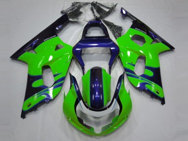 Gloss Green and Blue 2001-2003 Suzuki GSXR 600-750 Motorcycle Fairing