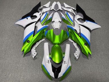 Gloss Green and Light Blue 2017-2021 Yamaha R6 Motorcycle Fairing