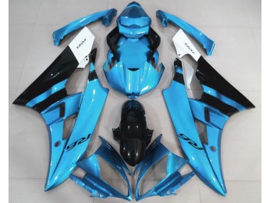 Gloss Light Blue and Black 2006-2007 Yamaha R6 Motorcycle Fairing