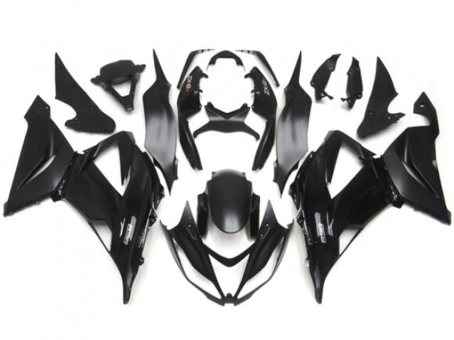 Gloss / Matte Black Plain Slick Decals 2013-2018 Kawasaki ZX6R Motorcycle Fairing