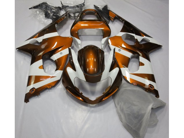 Gloss Orange & White 2000-2002 Suzuki GSXR 1000 Motorcycle Fairing