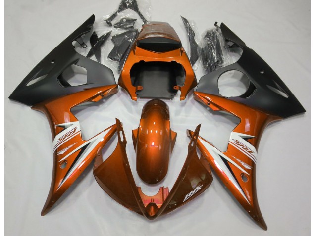 Gloss Orange & White 2003-2004 Yamaha R6 Motorcycle Fairing