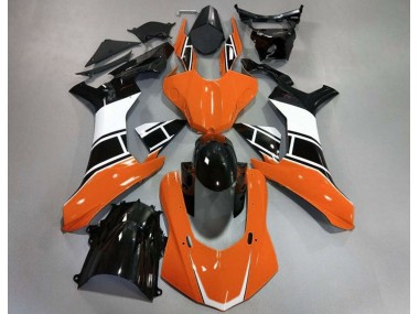 Gloss Orange White and Black 2015-2019 Yamaha R1 Motorcycle Fairing