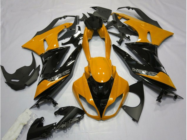 Gloss Orange and Black 2009-2012 Kawasaki ZX6R Motorcycle Fairing