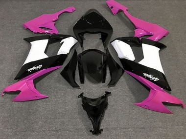 Gloss Pink Black and White 2008-2010 Kawasaki ZX10R Motorcycle Fairing