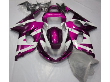 Gloss Pink & White 2000-2002 Suzuki GSXR 1000 Motorcycle Fairing