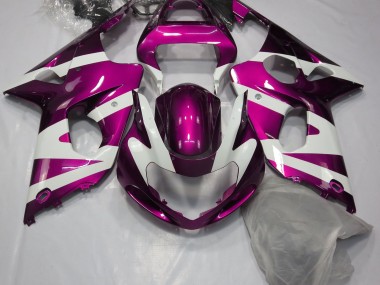 Gloss Pink & White 2000-2002 Suzuki GSXR 1000 Motorcycle Fairing