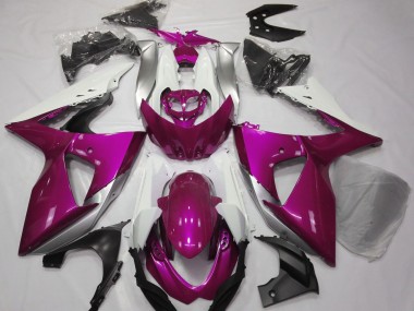 Gloss Pink & White 2009-2016 Suzuki GSXR 1000 Motorcycle Fairing