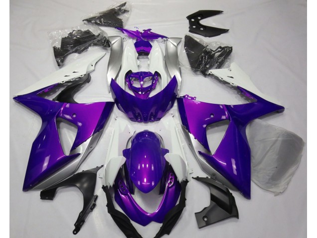 Gloss Purple & White 2009-2016 Suzuki GSXR 1000 Motorcycle Fairing