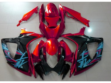 Gloss Red & Black 2006-2007 Suzuki GSXR 600-750 Motorcycle Fairing