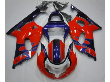 Gloss Red & Blue 2001-2003 Suzuki GSXR 600-750 Motorcycle Fairing