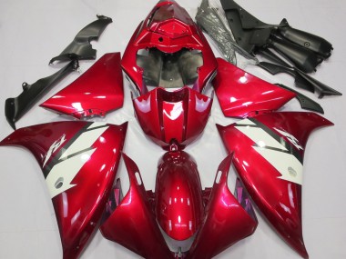 Gloss Red & White 2012-2014 Yamaha R1 Motorcycle Fairing