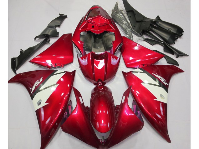 Gloss Red & White 2012-2014 Yamaha R1 Motorcycle Fairing