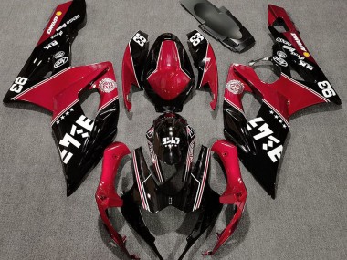 Gloss Red and Black Custom 2005-2006 Suzuki GSXR 1000 Motorcycle Fairing