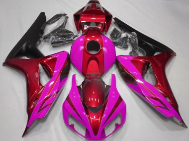 Gloss Red and Pink 2006-2007 Honda CBR1000RR Motorcycle Fairing