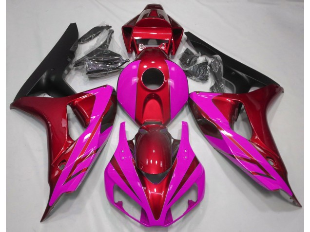 Gloss Red and Pink 2006-2007 Honda CBR1000RR Motorcycle Fairing