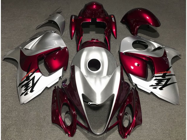 Gloss Red and Silver 2008-2020 Suzuki GSXR 1300 Hayabusa Motorcycle Fairing