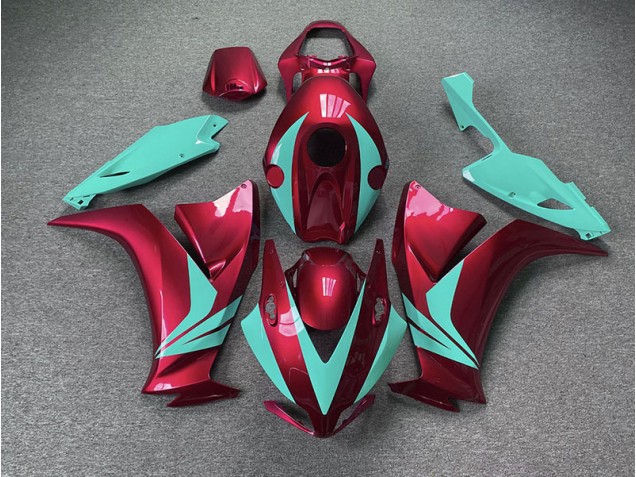 Gloss Red and Teal 2012-2016 Honda CBR1000RR Motorcycle Fairing