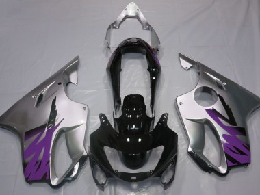 Gloss Silver & Purple 1999-2000 Honda CBR600 F4 Motorcycle Fairing