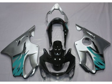 Gloss Silver & Teal 1999-2000 Honda CBR600 F4 Motorcycle Fairing