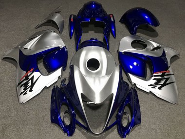 Gloss Silver and Blue 2008-2020 Suzuki GSXR 1300 Hayabusa Motorcycle Fairing