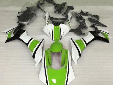 Gloss White Green and Black 2015-2019 Yamaha R1 Motorcycle Fairing