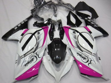 Gloss White & Pink 2013-2018 Kawasaki Ninja 300 Motorcycle Fairing