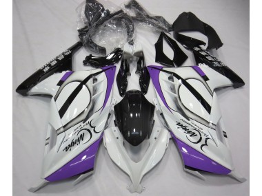 Gloss White & Purple 2013-2018 Kawasaki Ninja 300 Motorcycle Fairing