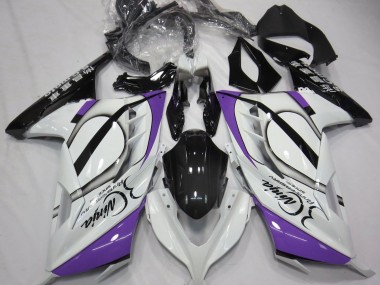 Gloss White & Purple 2013-2018 Kawasaki Ninja 300 Motorcycle Fairing