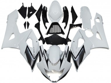 Gloss White Style with Silver Hints 2005-2006 Suzuki GSXR 1000 Motorcycle Fairing