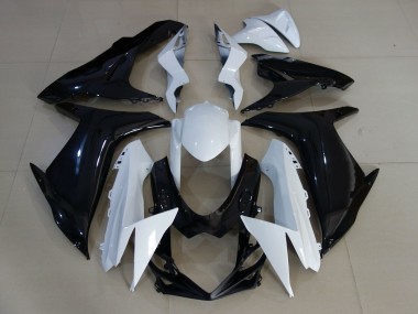 Gloss White and Black 2011-2024 Suzuki GSXR 600-750 Motorcycle Fairing